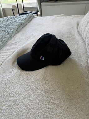 Champion Black Baseball Cap with Branded Interior Tape